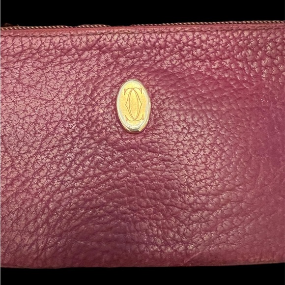 Cartier Must Line Burgundy Leather Coin Purse with Gold Hardware - Picture 3 of 10